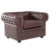 SESSEL Leder braun Chesterfield - Braun, Leder (108/70/77cm) - Beliani