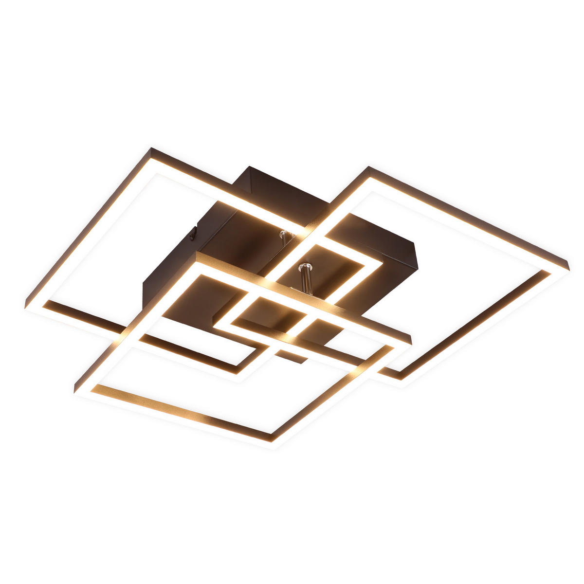 LED-DECKENLEUCHTE Schildfluch 40.0/9.0/40.0 cm - Schwarz, Metall (40/40/9cm) - ZMH