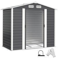 GARTENHAUS Grau 1 Stück - Grau, Kunststoff/Metall (120/194/213cm) - GiPP