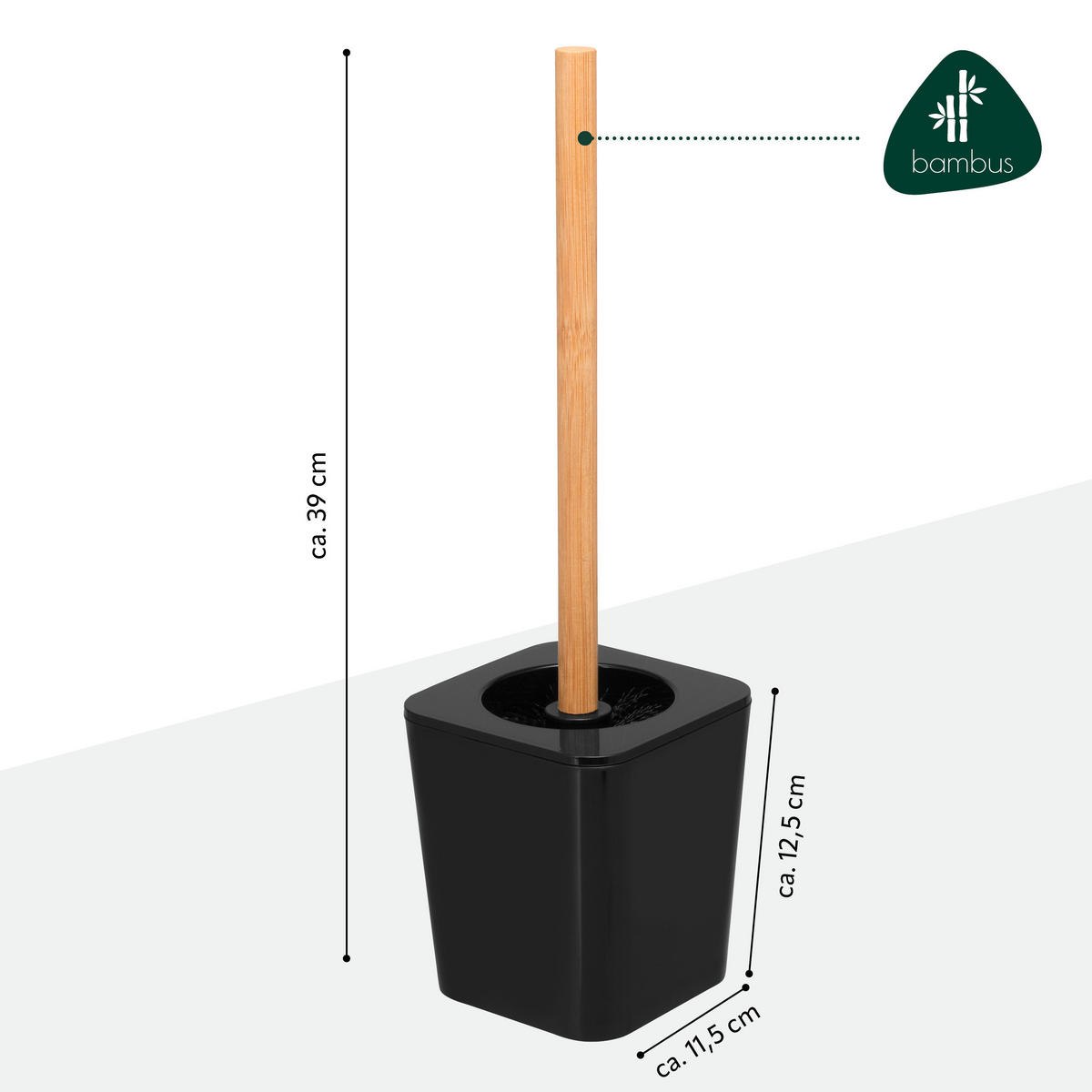 WC-BÜRSTE CALVI, schwarz - Schwarz, Kunststoff (11.4/39/11.4cm) - bremermann