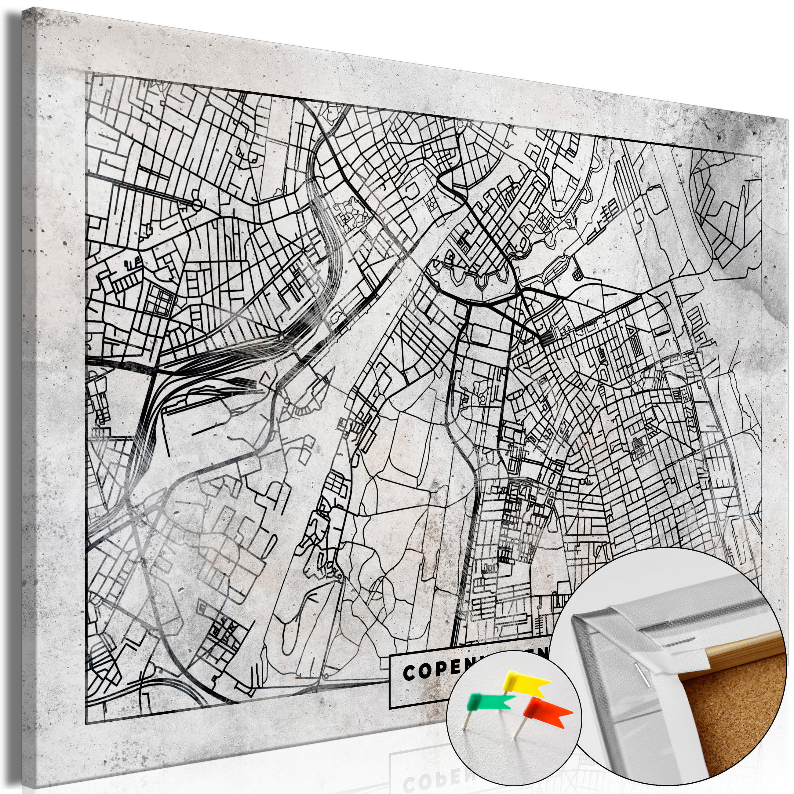 PINNWANDBILDER Schwarz-Weiß 120/80 cm - Schwarz, Naturmaterialien/Textil (120/80cm) - KUNSTLOFT
