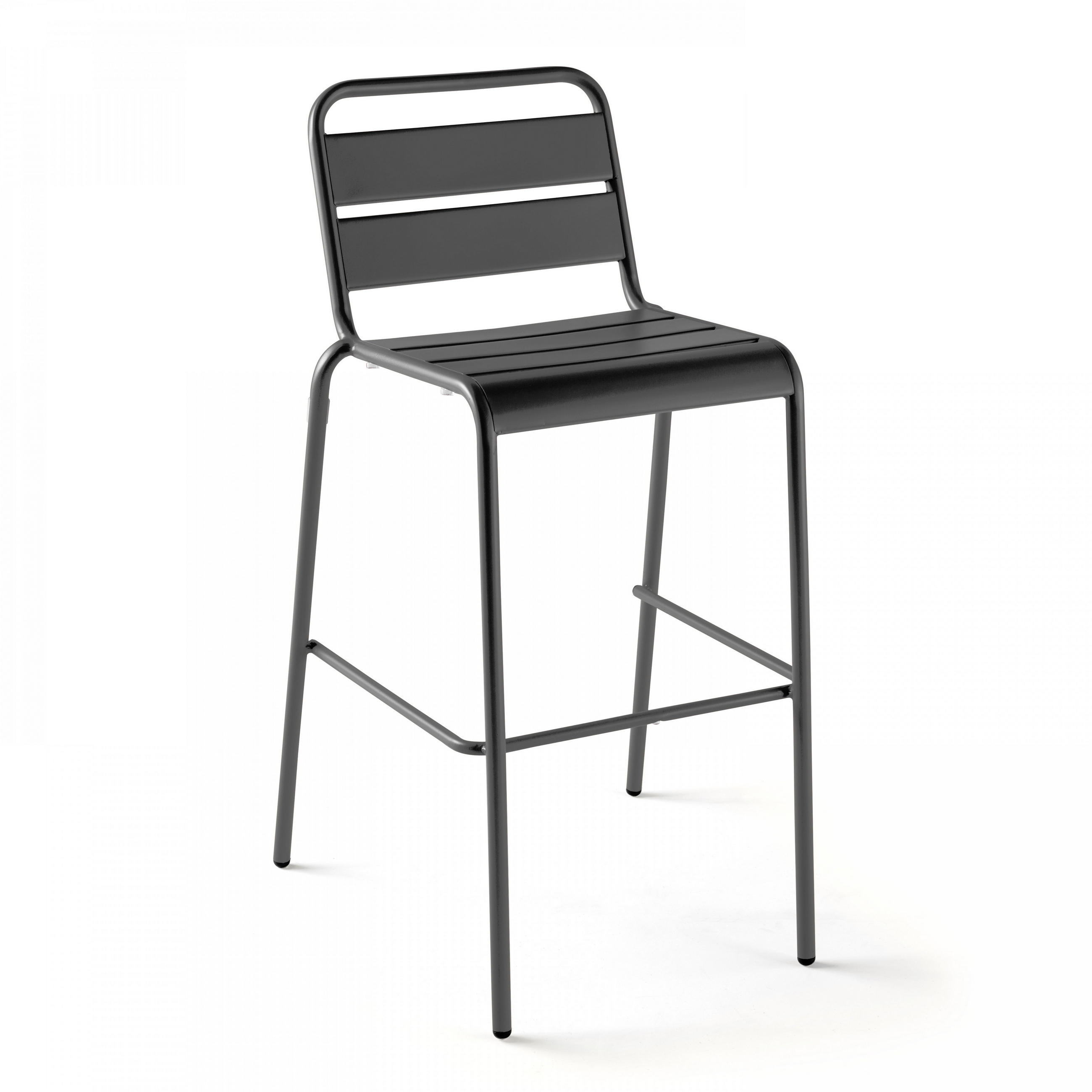 BARHOCKER, Grau - Grau, Metall (49/101/58cm) - Oviala