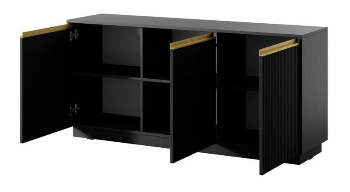 SIDEBOARD Schwarz K154 Modern - Schwarz, Holzwerkstoff (153.4/71.6/39cm) - Sepro Meble