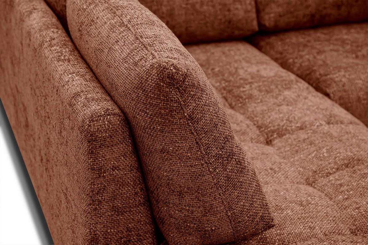 ECKSOFA SALVINI 5-Sitzer, dunkelorange - Dunkelorange/Schwarz, Holzwerkstoff/Textil (158/292cm) - Courtois Laville