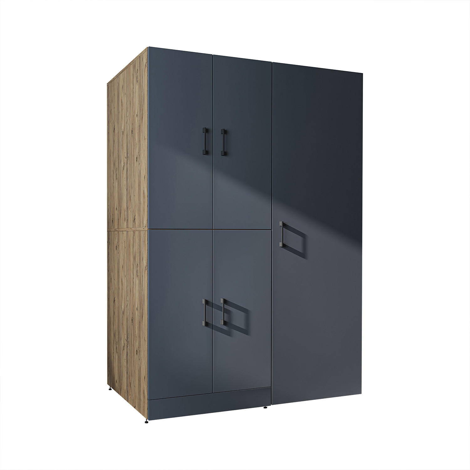 WASCHMASCHINENSCHRANK DORA-II 130cm Breit, 186cm Hoch - Anthrazit, Holzwerkstoff (130/186/73.8cm)