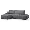 ECKSOFA BALOO mit Schlaffunktion 297x180 cm, Dunkelgrau, Links - Dunkelgrau, Holz/Textil (176/276cm) - DomoHome