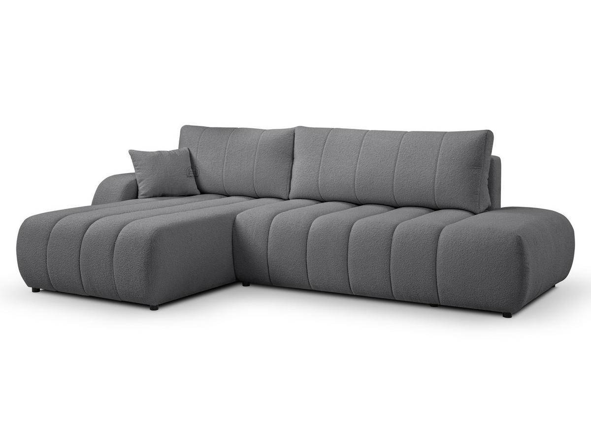 ECKSOFA BALOO mit Schlaffunktion 297x180 cm, Dunkelgrau, Links - Dunkelgrau, Holz/Textil (176/276cm) - DomoHome