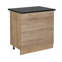 KÜCHENUNTERSCHRANK R-Line Sonoma 80 cm , AP Anthrazit - Honigeiche/Eiche Wotan, Holzwerkstoff (80/81.6/60cm) - Vicco