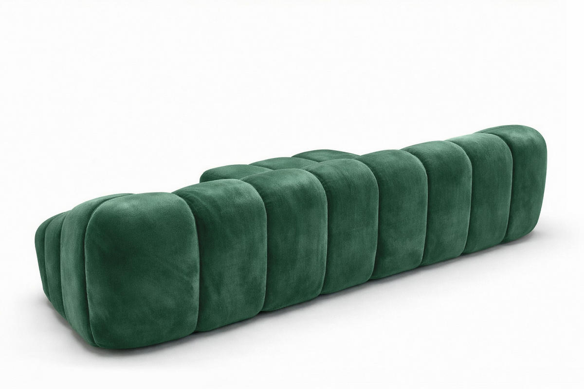 ECKSOFA Modulare L-Form, Veloursstoff Bluvel, Grün, Links, CROISSANT L - Grün, Holz (305/190cm) - Kaiser Möbel