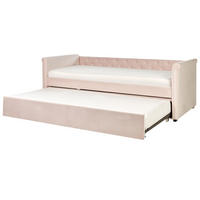 TAGESBETT Rosa 90-200 cm Libourne - Pink, Holz/Textil (90/200cm) - Beliani