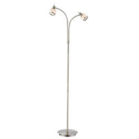 LED STEHLEUCHTE Metall Messing Opal - Messingfarben, Glas/Metall (44/23/155cm)
