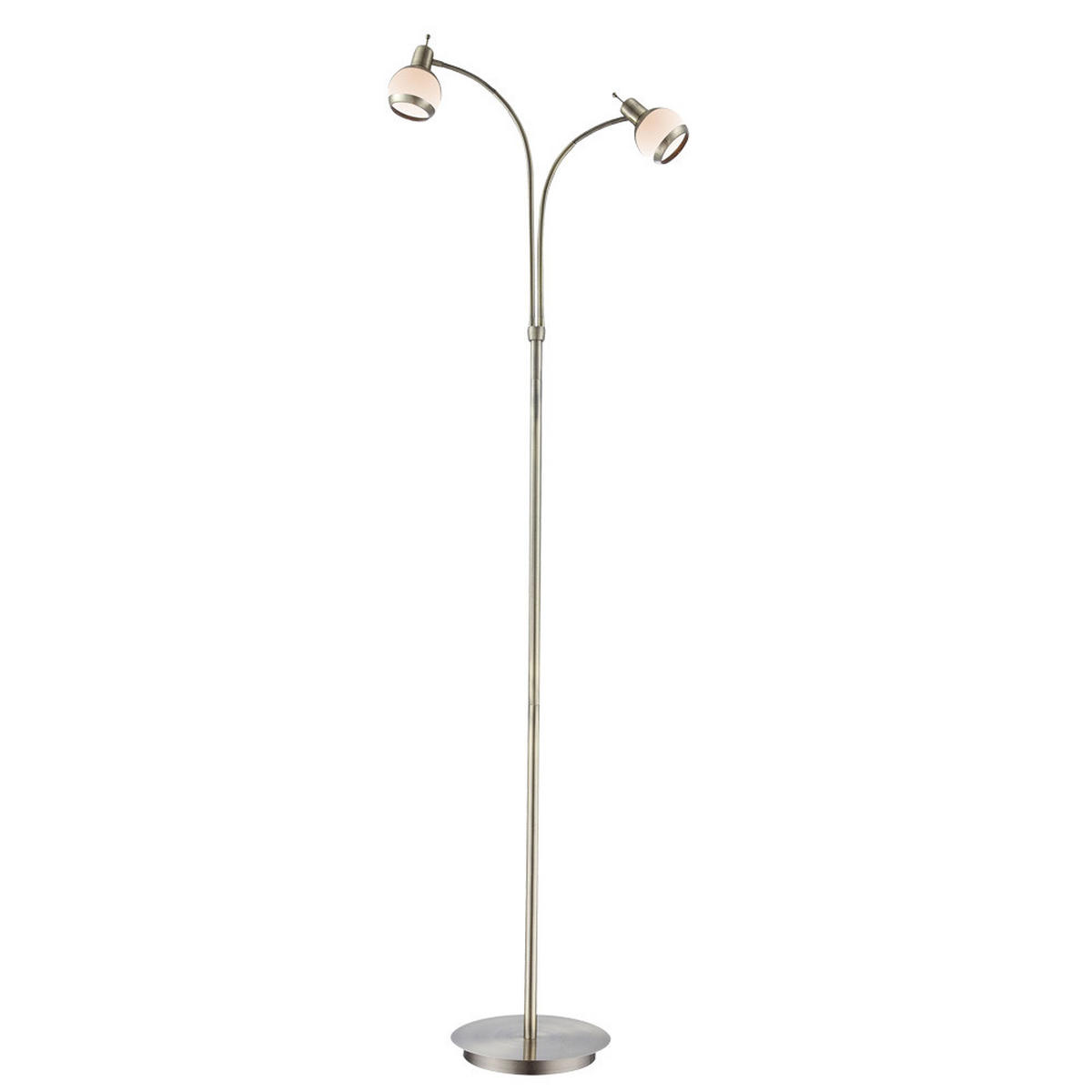LED STEHLEUCHTE Metall Messing Opal - Messingfarben, Glas/Metall (44/23/155cm)