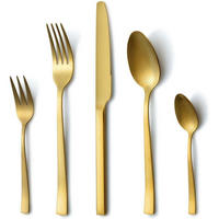 BESTECKSET 30-teilig Gold matt Edelstahl 6 Personen - Goldfarben, Metall