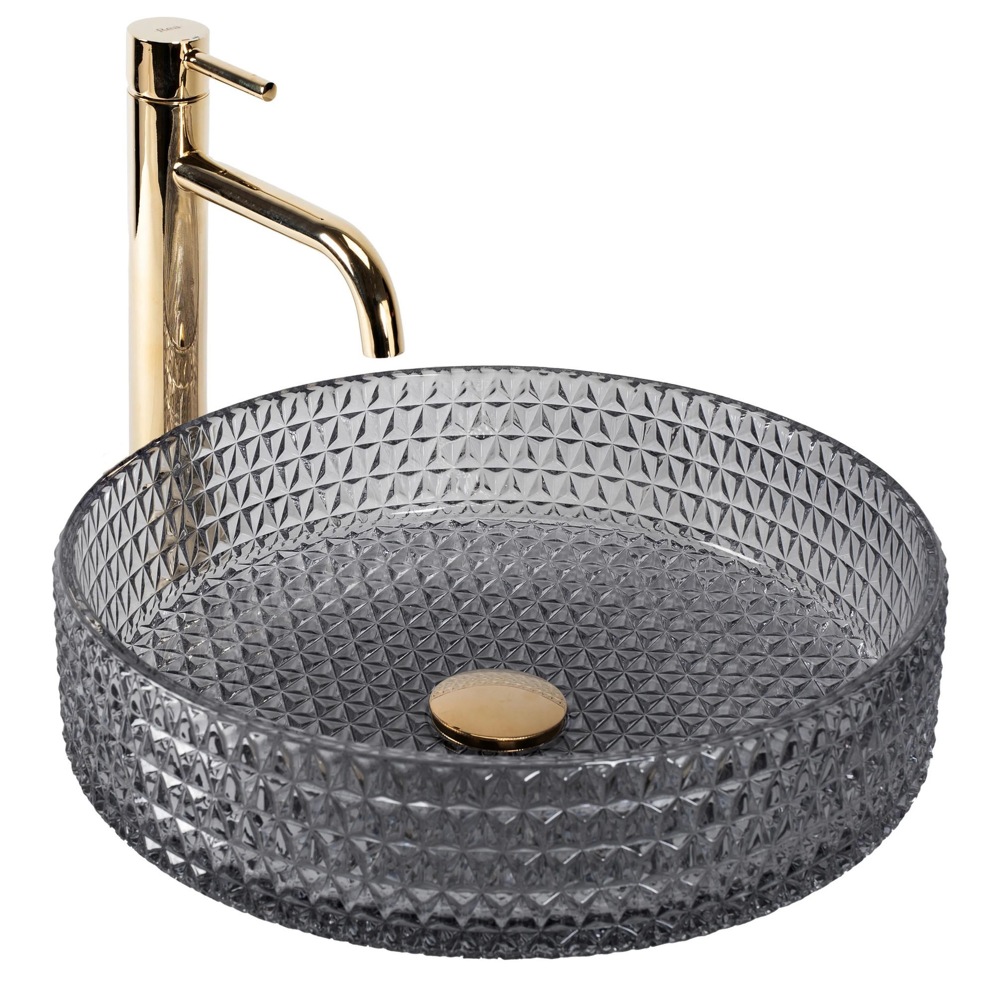 AUFSATZWASCHBECKEN Rea Cristal Grey 39 - Grau, Keramik (39/11.5/39cm) - REA