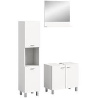 BADMÖBEL Set Boston 3tlg. auch hängend montierbar (B/H/T: 102x186x33 cm) - Weiß, Holzwerkstoff (102/186/33cm)
