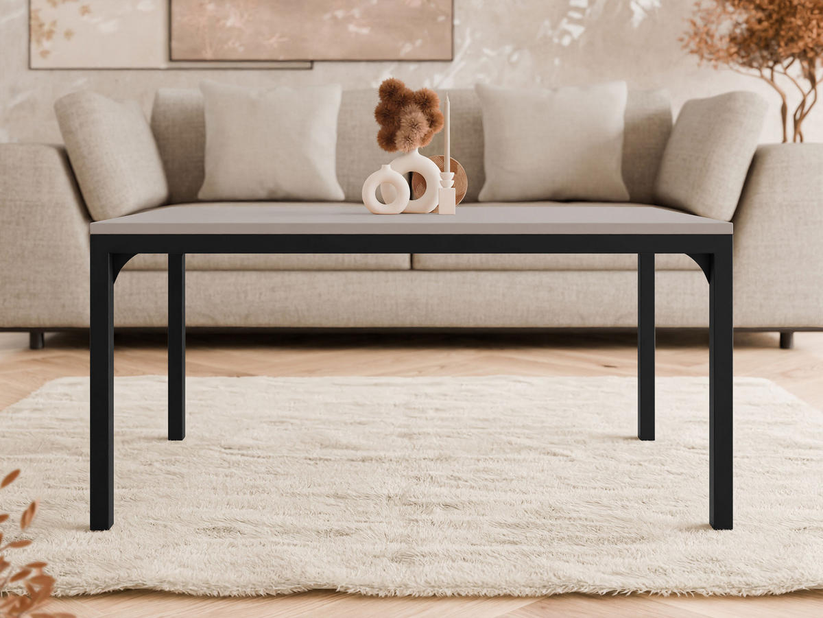 COUCHTISCH Mocca 1 - Kaschmir/Schwarz, Holzwerkstoff/Metall (60/100/50cm) - MIRJAN24