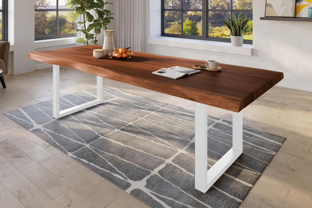 ESSTISCH TITAN - Braun/Weiß, Holz (110/280/79cm) - SAM