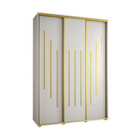 SCHWEBETÜRENSCHRANK 235,2/170/45 3-türig - Goldfarben/Weiß, Holz/Metall (170/235/45cm) - Abiks Möbel
