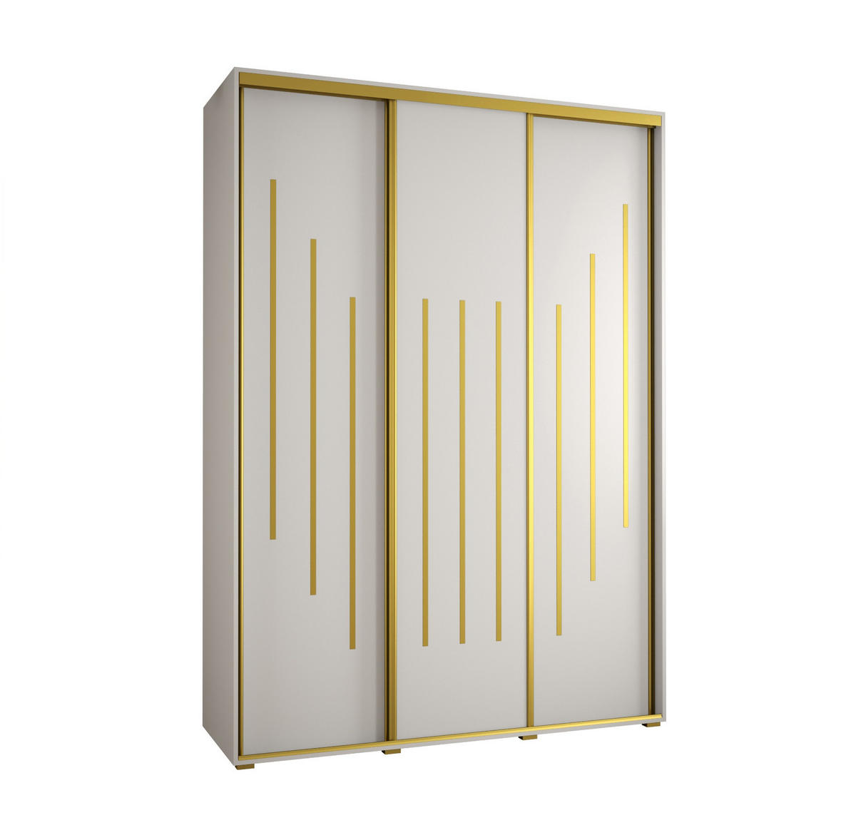 SCHWEBETÜRENSCHRANK 235,2/170/45 3-türig - Goldfarben/Weiß, Holz/Metall (170/235/45cm) - Abiks Möbel