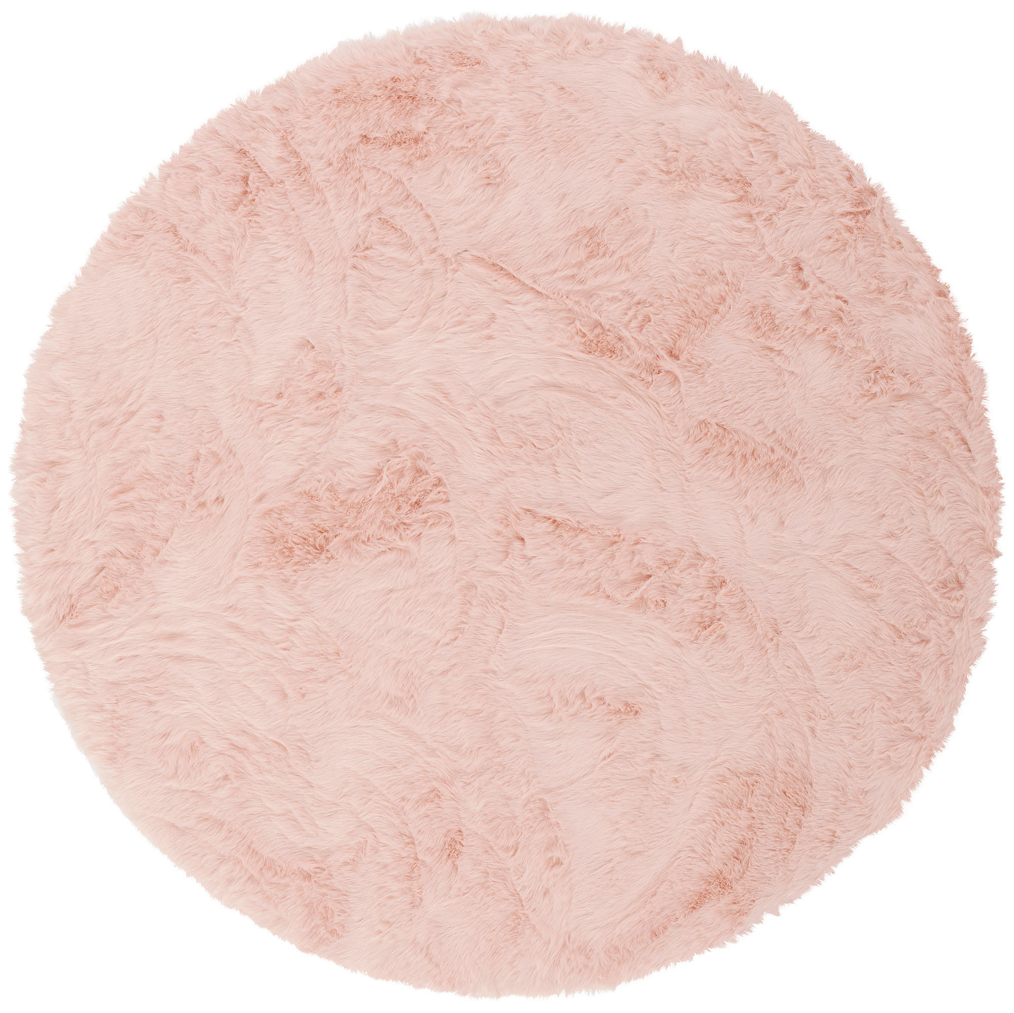 LUXUS SUPER SOFT FELLTEPPICH ASPEN RUND MELIERT - Rosa, Textil (120/120cm) - Pergamon