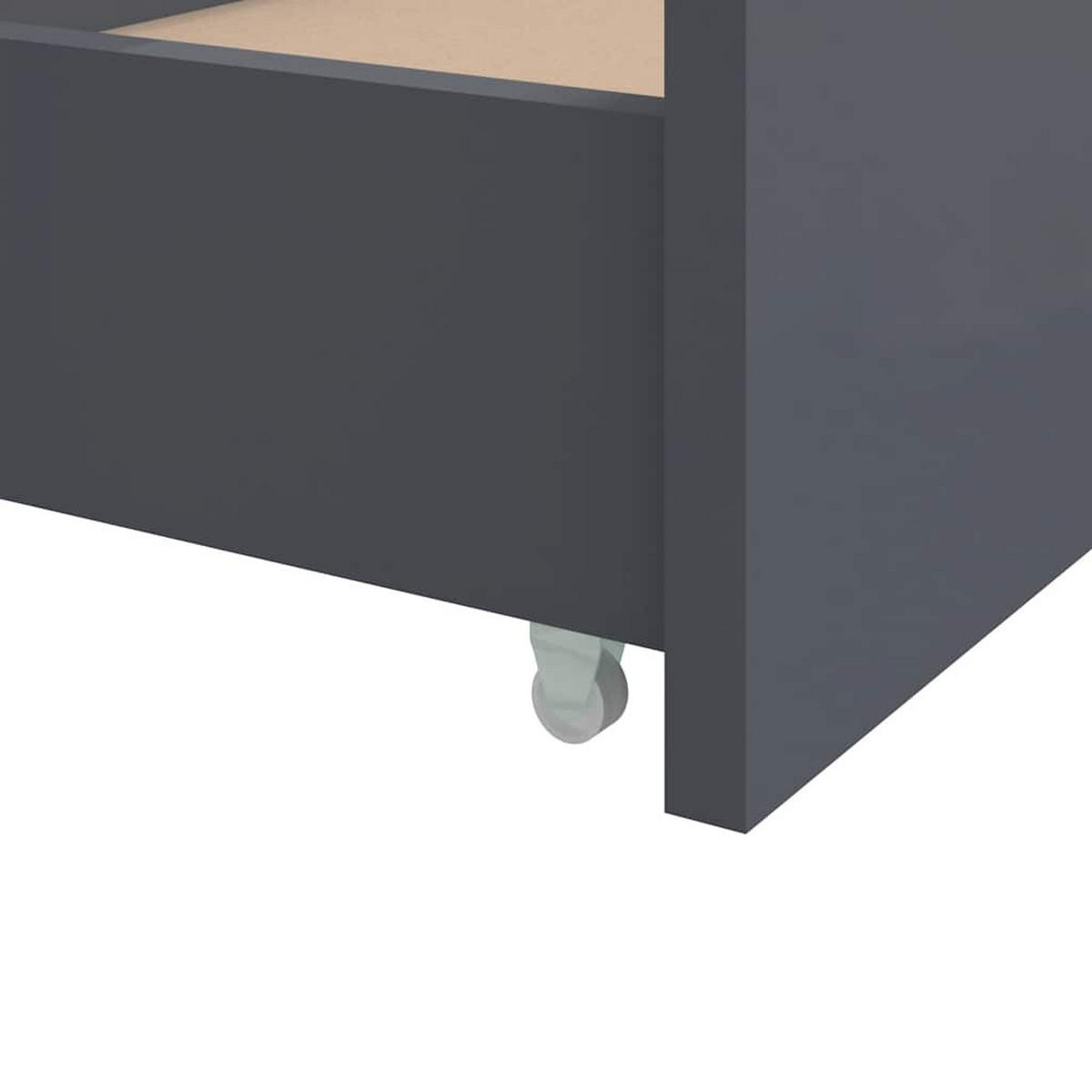MASSIVHOLZBETT Mit Schubladen Dunkelgrau Kiefer 90/200 Cm - Grau, Textil (90/200cm) - vidaXL