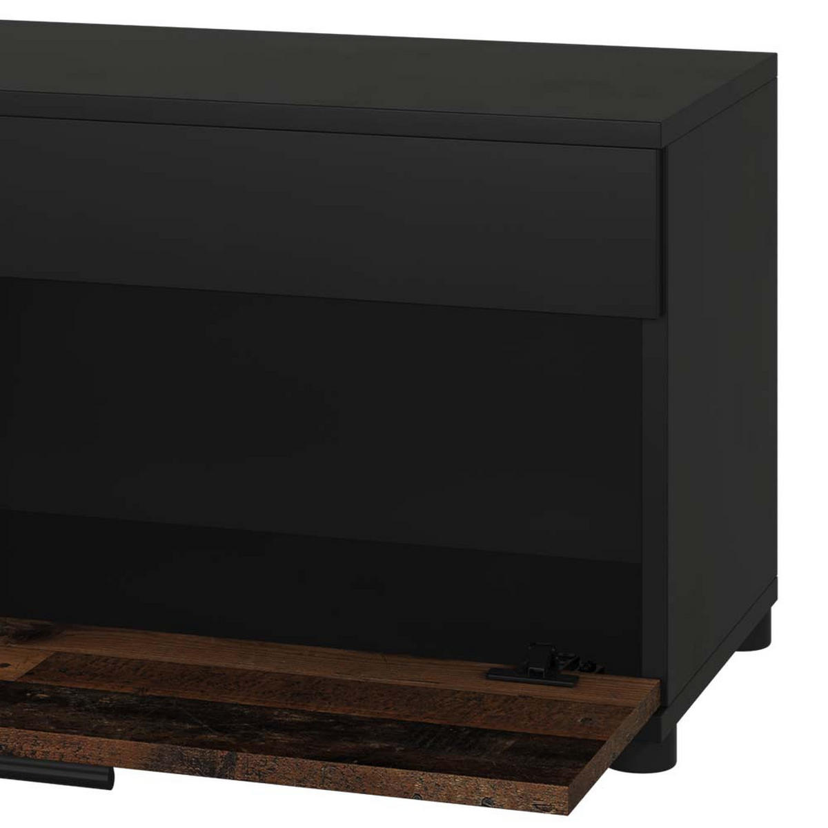 POLICE NA KNIHY Berno Černá/starý styl - černá/hnědá, kompozitní dřevo (70.8/38.9/35.3cm) - Vicco