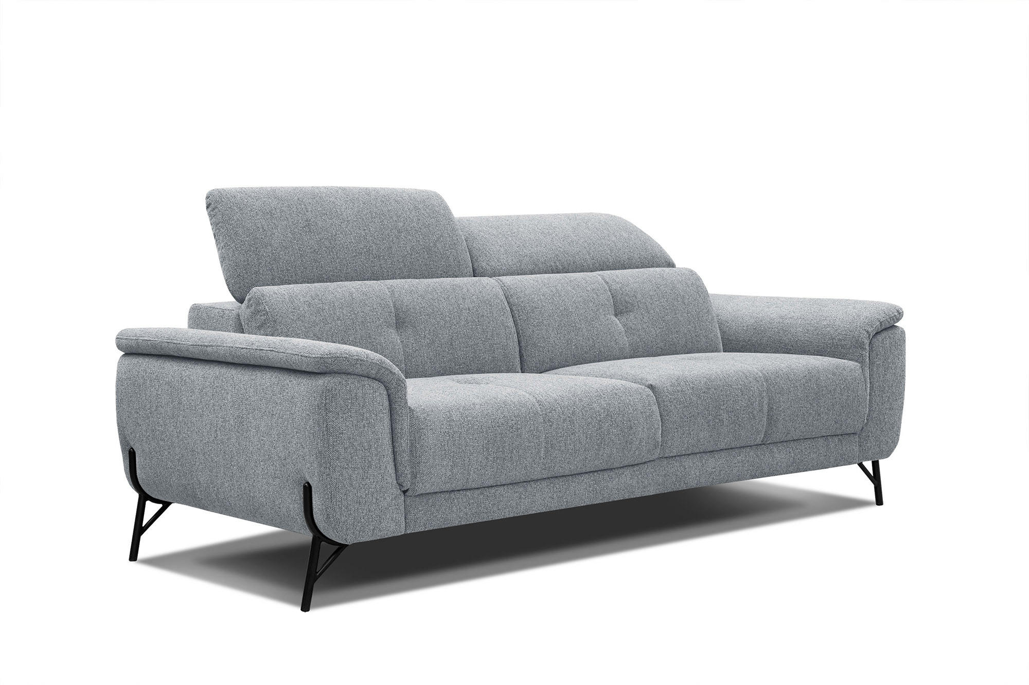SOFA AVENA 3-Sitzer, silberfarben - Silberfarben, Holzwerkstoff/Textil (204/80/108cm) - Courtois Laville