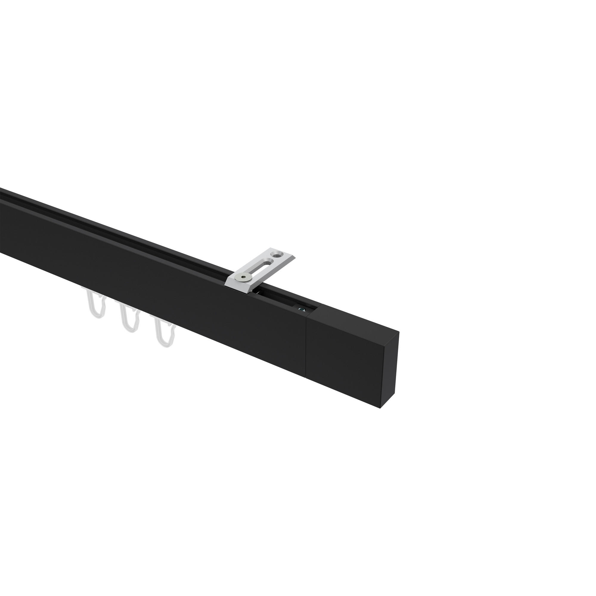 INNENLAUF-GARDINENSTANGEN-SET Smartline Lox 100 cm, 1-läufig, 14x35 mm Schwarz - Schwarz, Metall (100cm) - INTERDECO