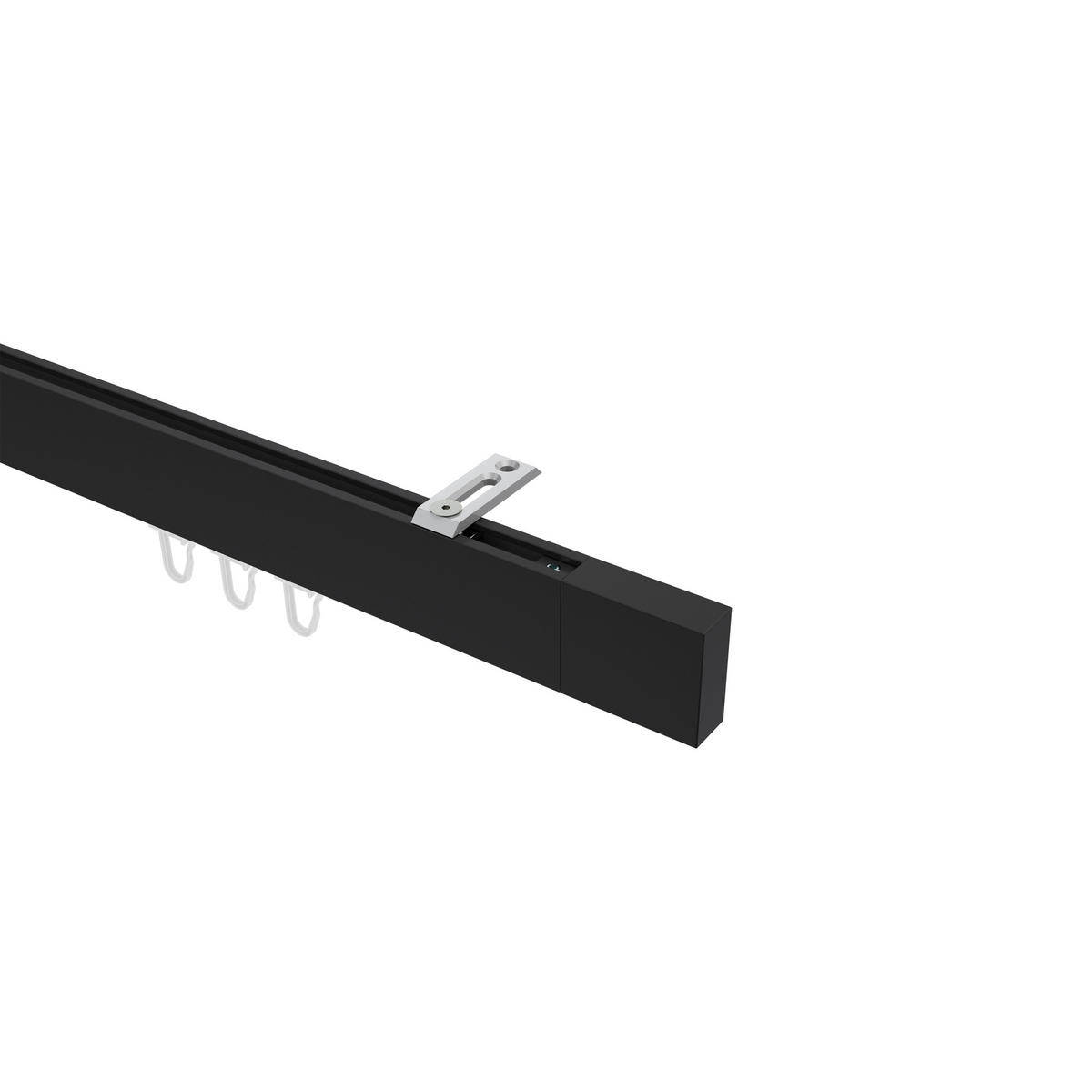 INNENLAUF-GARDINENSTANGEN-SET Smartline Lox 520 cm (geteilt in 4 x 130 cm), 1-läufig, 14x35 mm Schwarz - Schwarz, Metall (520cm) - INTERDECO