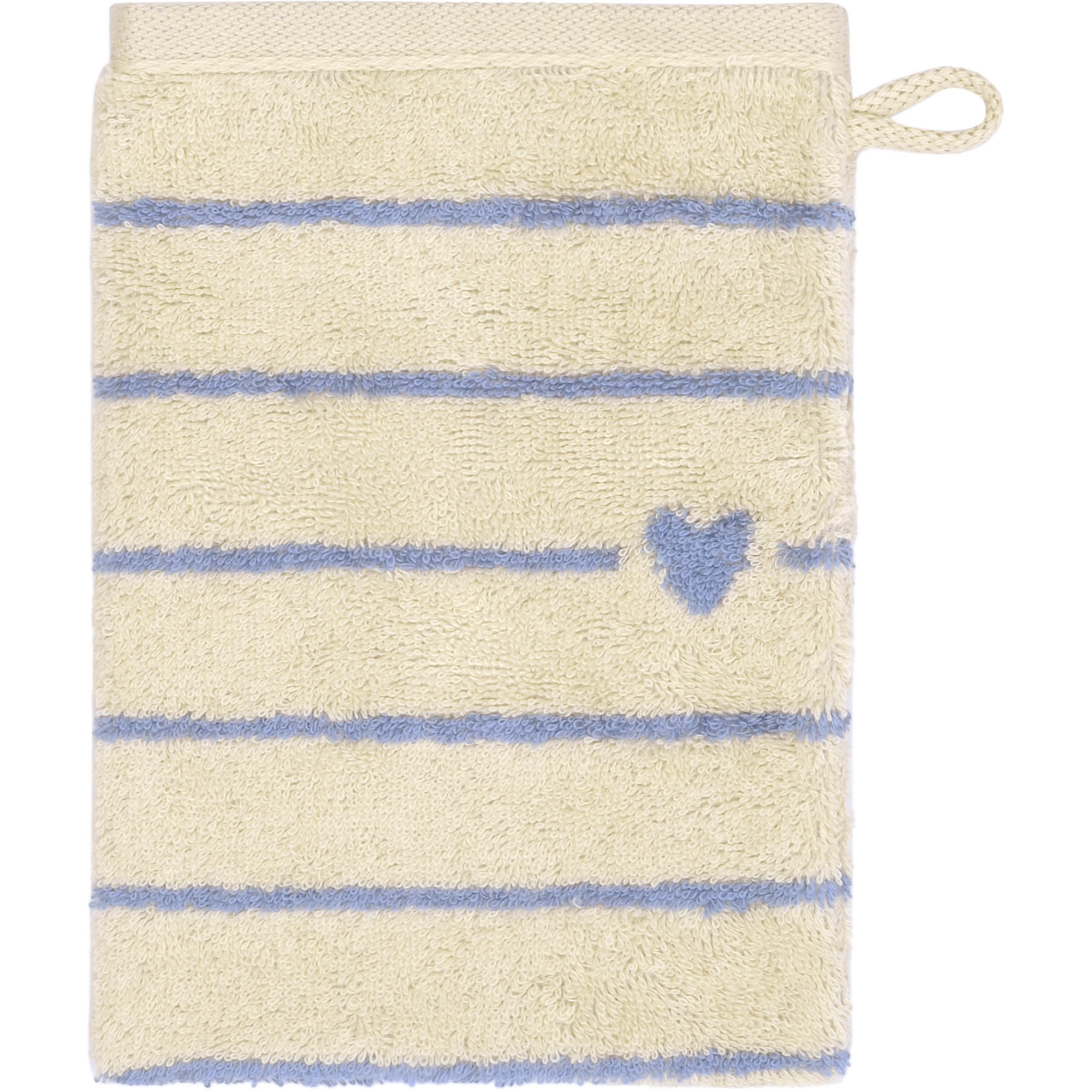 WASCHLAPPEN HEART BEATS LINES & HEARTS 6276 CAPRI - 31 - Blau, Textil (16/22cm) - Cawoe