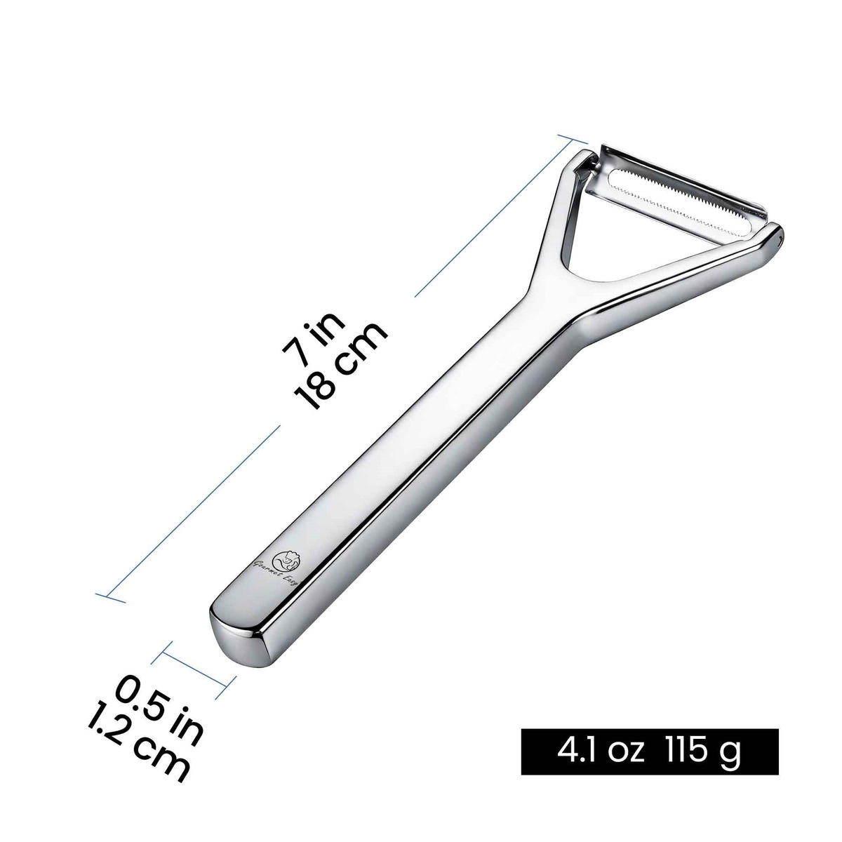 GEMÜSESCHÄLER aus Edelstahl, ultrascharf, ergonomisch, leicht zu reinigen - Edelstahlfarben, Metall (6cm) - Gourmet Easy