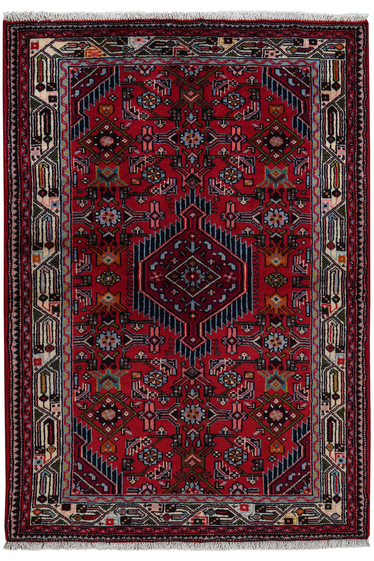 TEPPICH Assadabad Rot 148/102 cm Schurwolle - Rot, Textil (102/148cm) - Looma