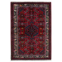 TEPPICH Assadabad Rot 148/102 cm Schurwolle - Rot, Textil (102/148cm) - Looma