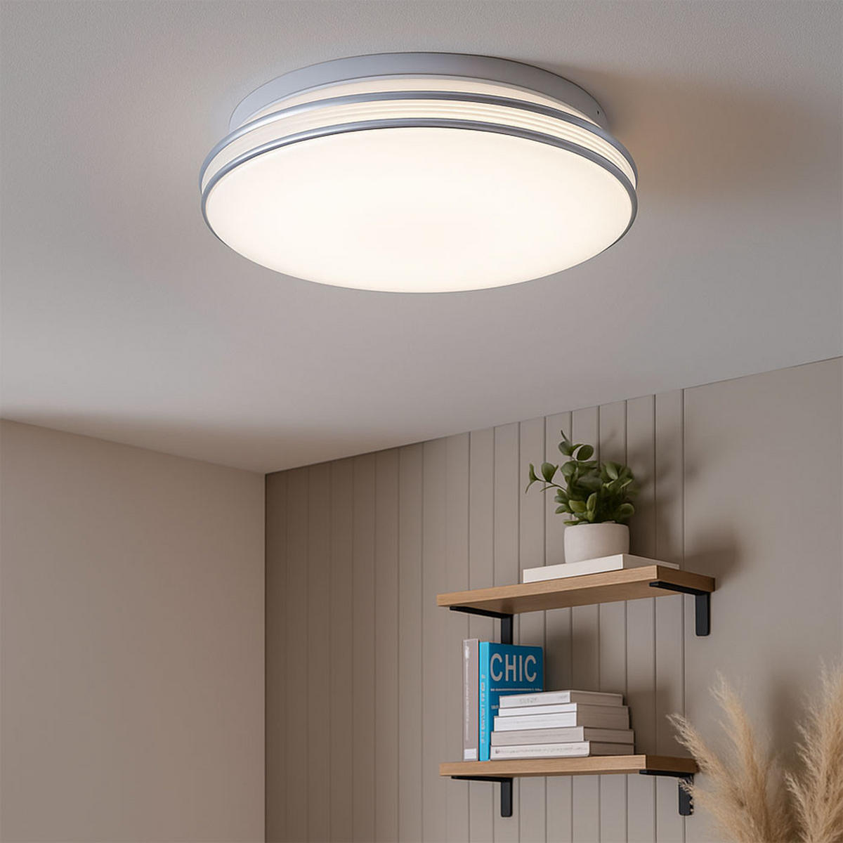 LED DECKENLEUCHTE Weiß Rund - Weiß, Metall (29.3/29.3/8.5cm) - Esto