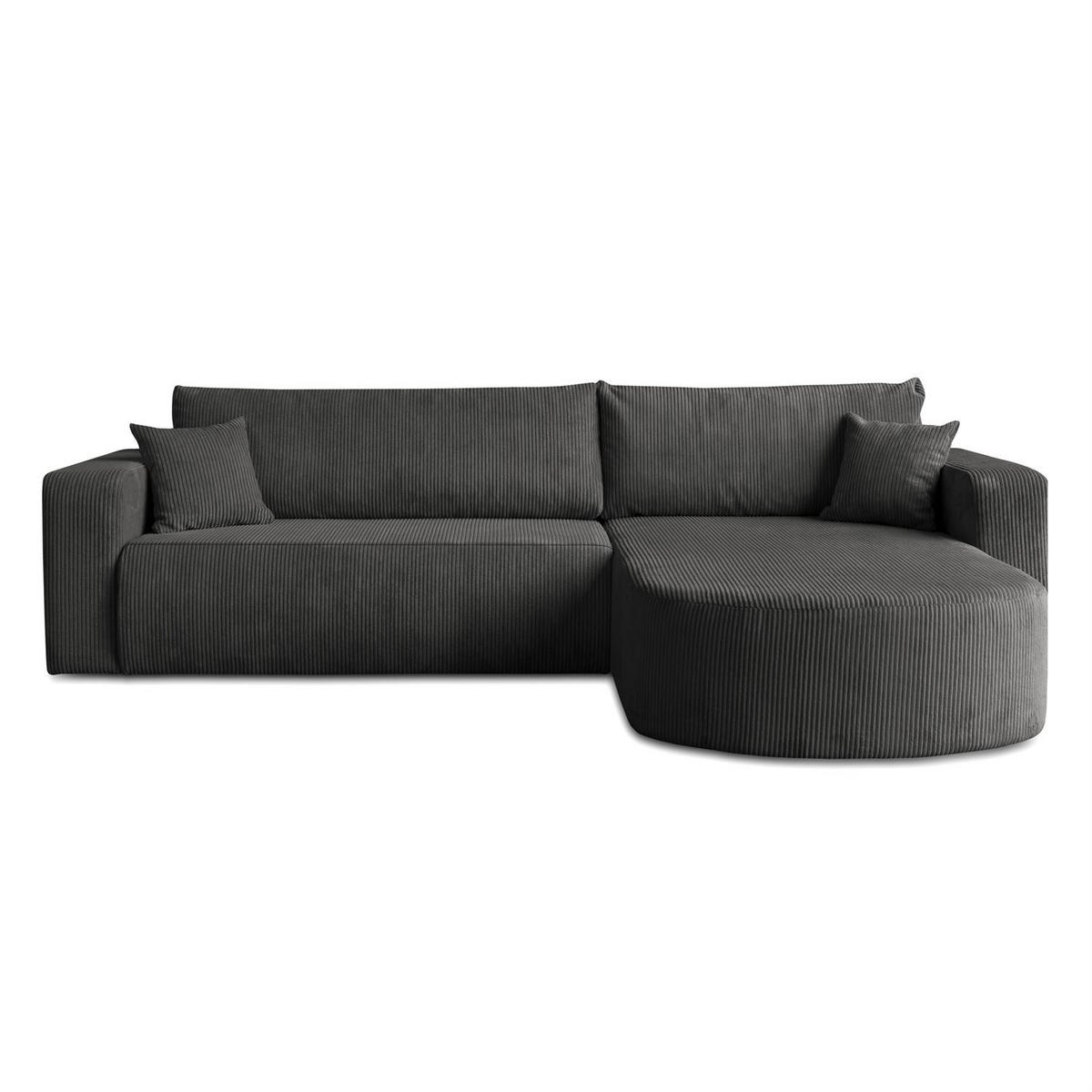 ECKSOFA SOPRANO mit Schlafunktion und Stauraum POSO 34 - Dunkelgrau, Textil (271/175cm) - Lookway