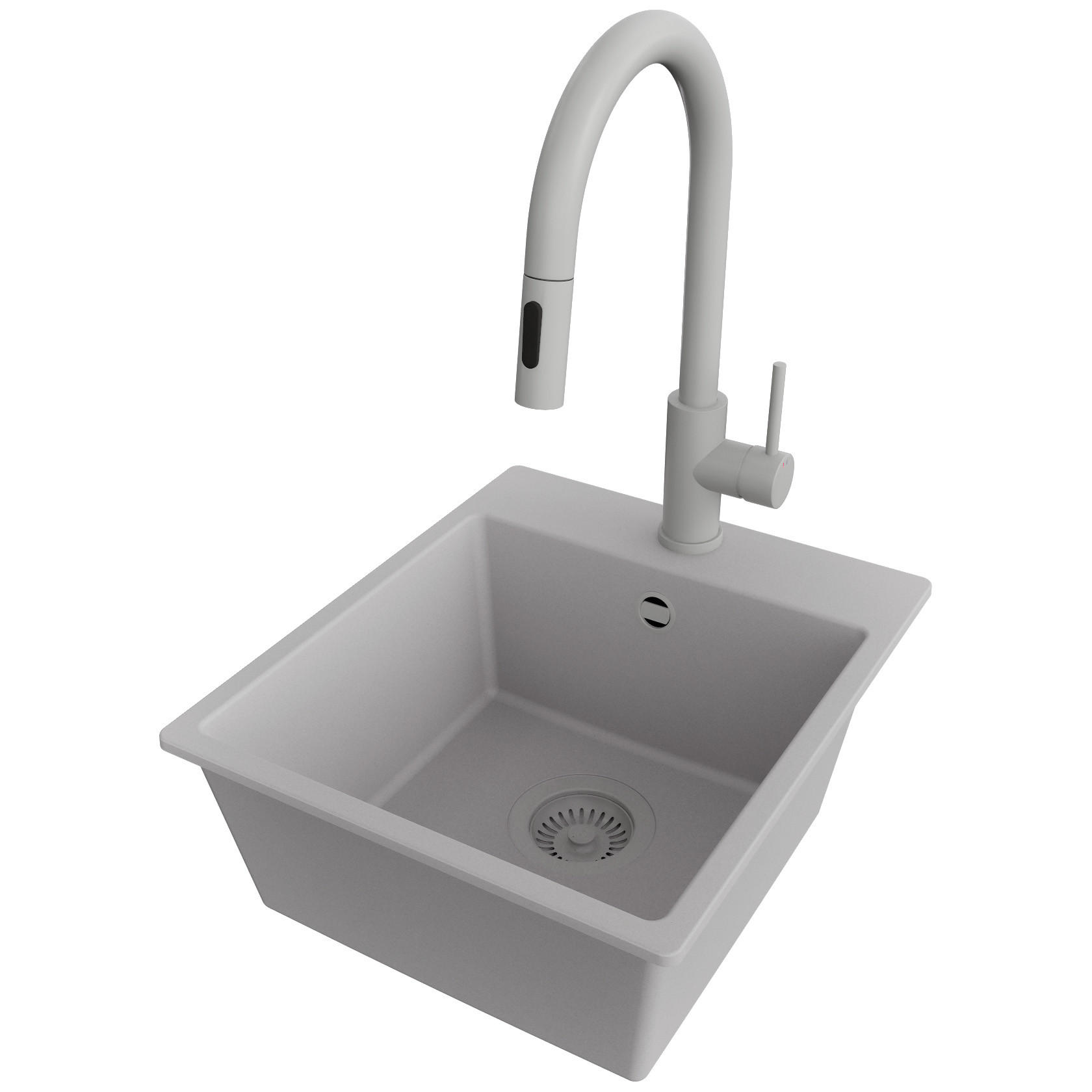 Primagran Granitspüle Grau, Grau, Grau 38x19x44 cm