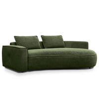 2,5-SITZER SOFA - Schwarz/Grün, Kunststoff/Textil (217/82/146cm) - home24