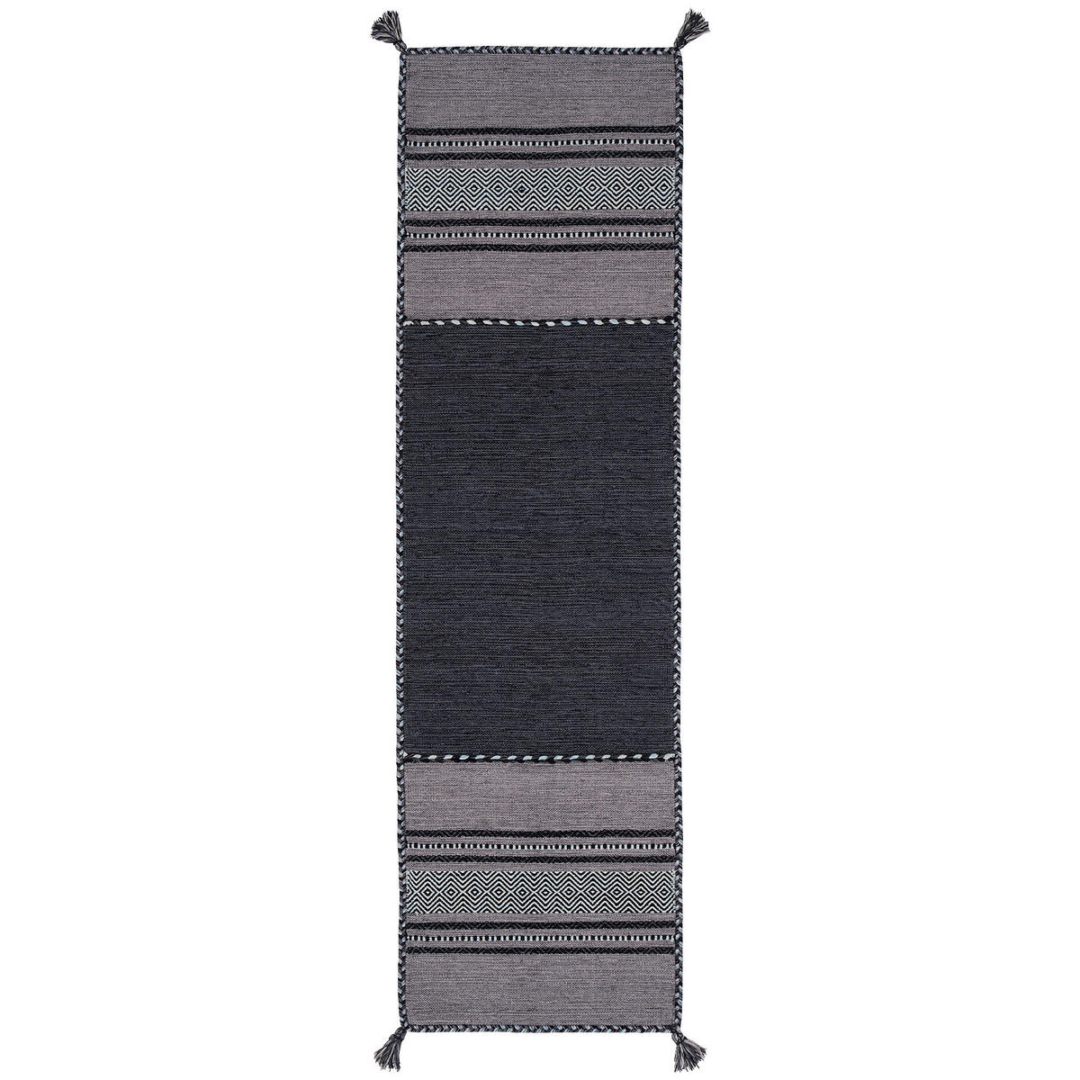 LÄUFER NATUR TEPPICH KELIM NAVARRO - Grau, Textil (70/250cm) - Pergamon
