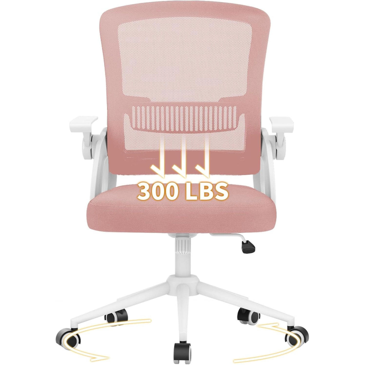 BÜROSTUHL Mesh Ergonomisch Rosa - Pink, Kunststoff/Textil (49/107/47cm) - Kaket