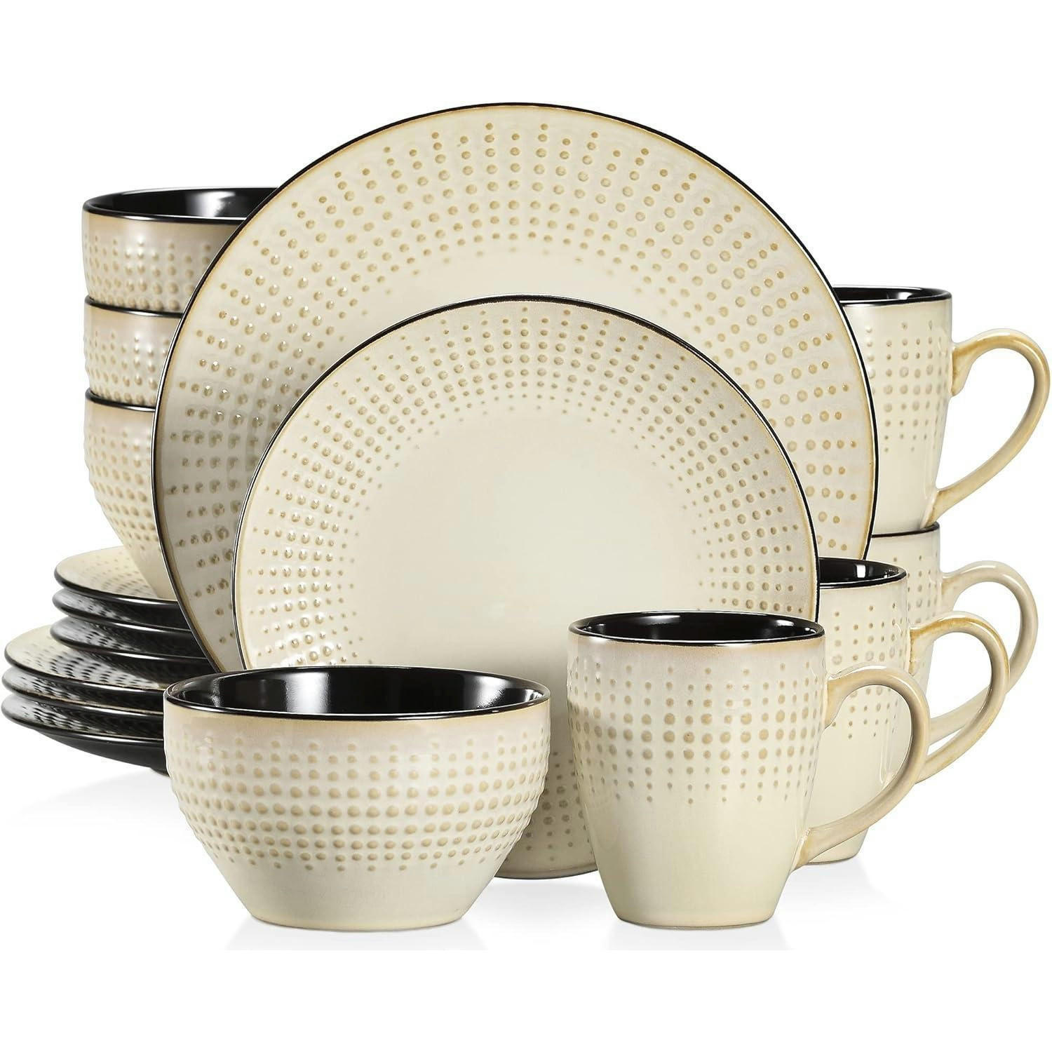 KOMBISERVICE 16-teiliges Set Steinzeug Beige - Beige, Keramik (26.7/35/26.7cm)