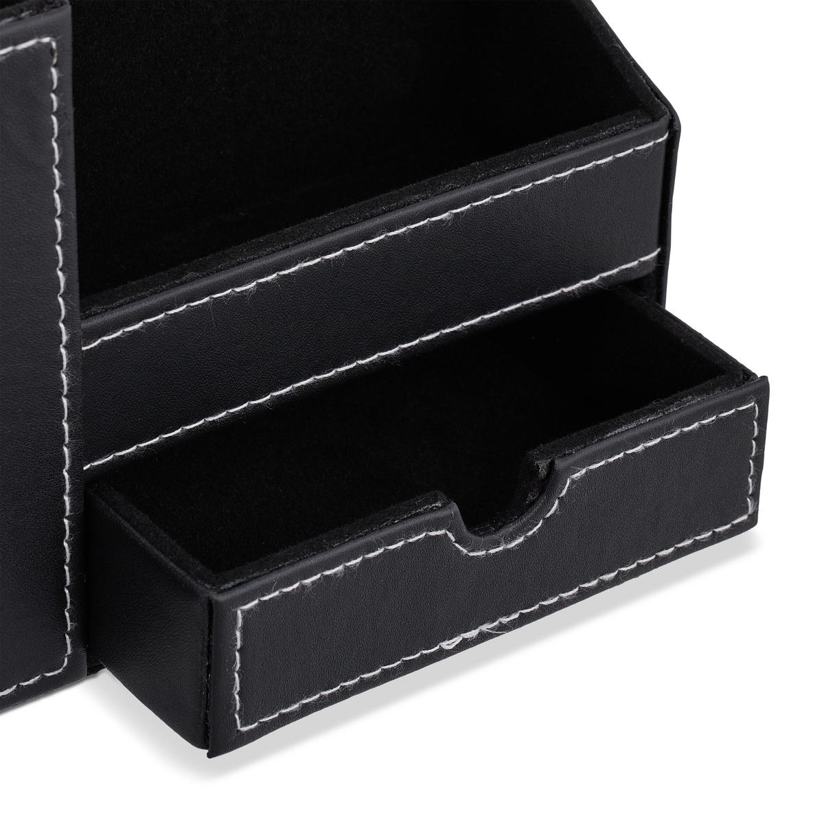 SCHREIBTISCH Organizer - Schwarz, Papier/Kunststoff (11/22.5/12cm) - Relaxdays