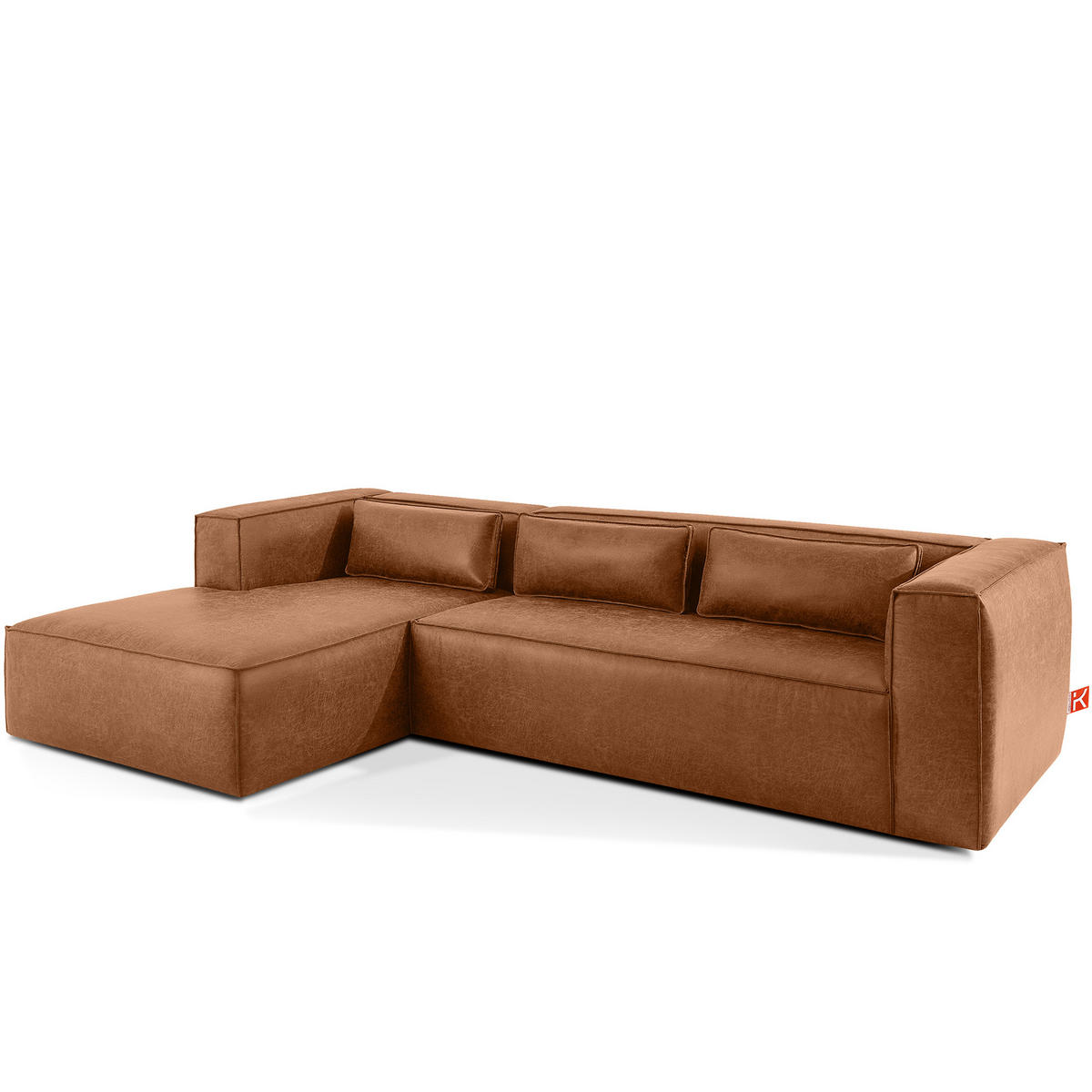 ECKSOFA LINKS FEROX, Rot - Rot, Holz/Holzwerkstoff (300/175cm) - KONSIMO®
