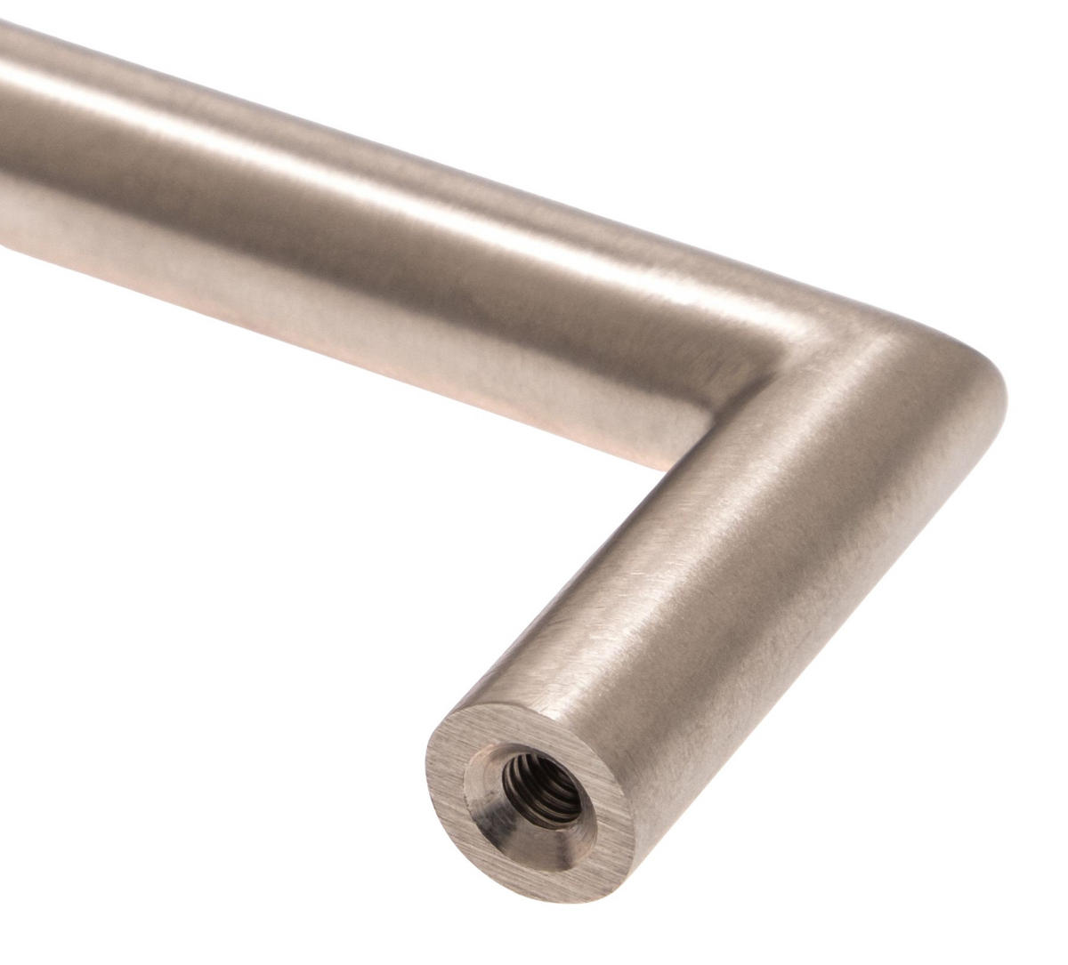 MÖBELGRIFF BA 128mm, Küchengriff Edelstahl massiv gebürstet - Grau, Metall (1/3.5/13.8cm)