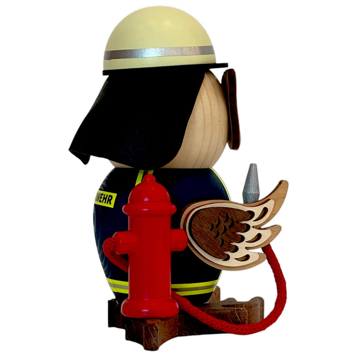 RAUCHFIGUR Eule Feuerwehr 15 cm - Multicolor, Holz (10/15/10cm)