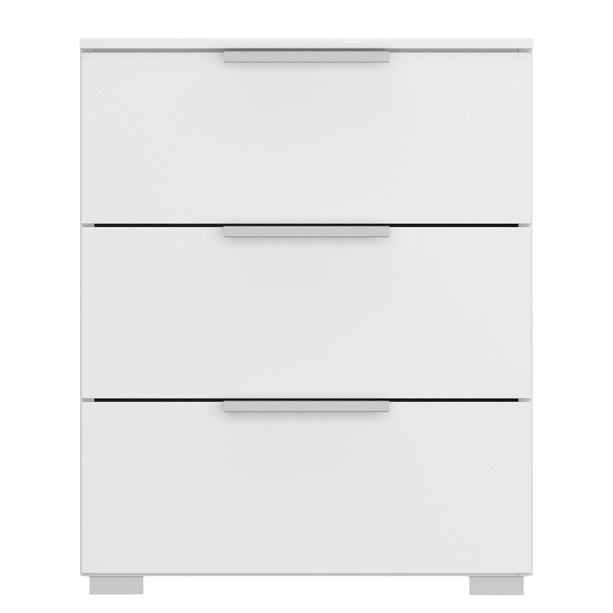 NACHTKOMMODE - 3 Schubladen - Weiß, Holzwerkstoff (50/62/42cm) - home24