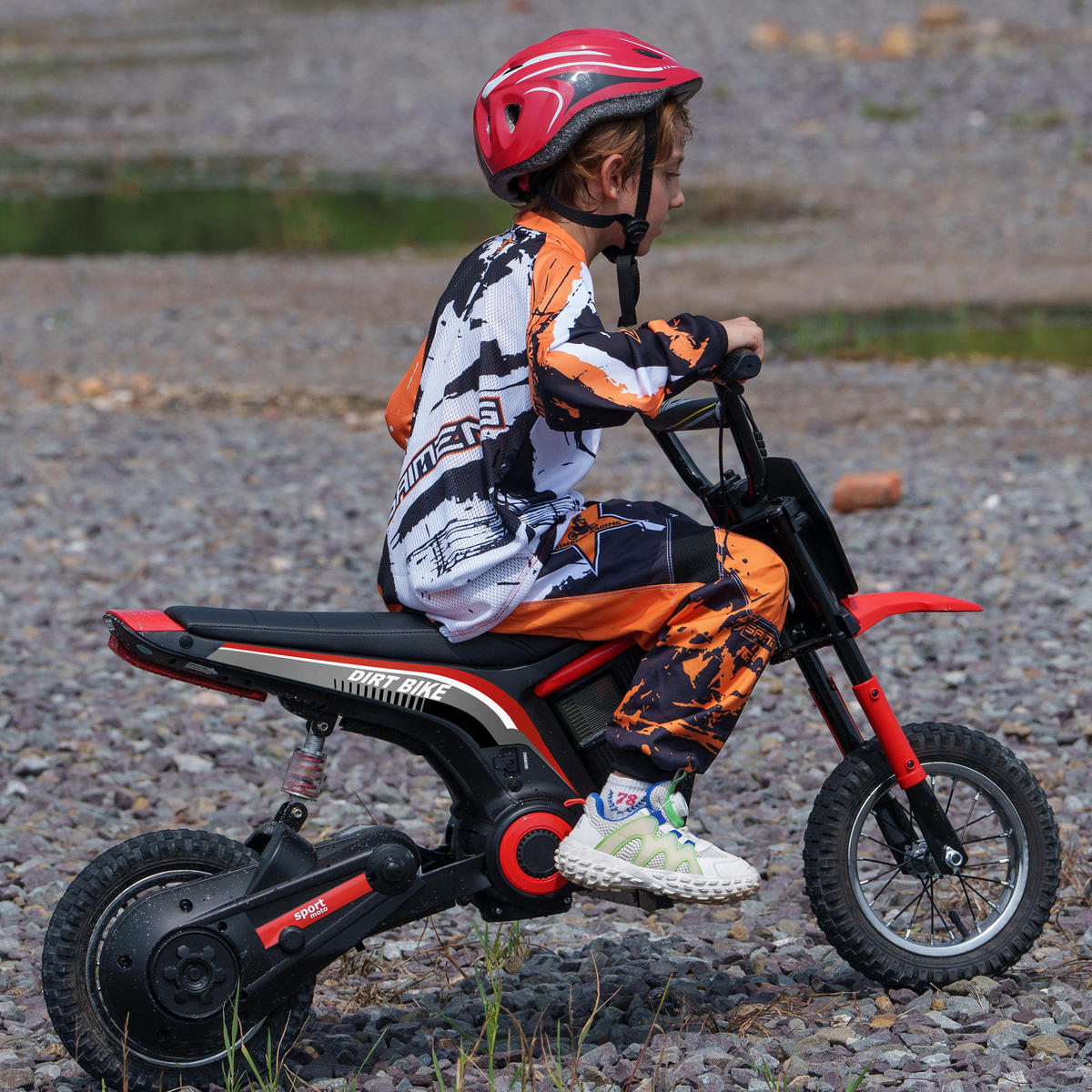 KINDERMOTORRAD, Rot, Kunststoff, Metall - Rot, Kunststoff (119/64/76.5cm) - HOMCOM