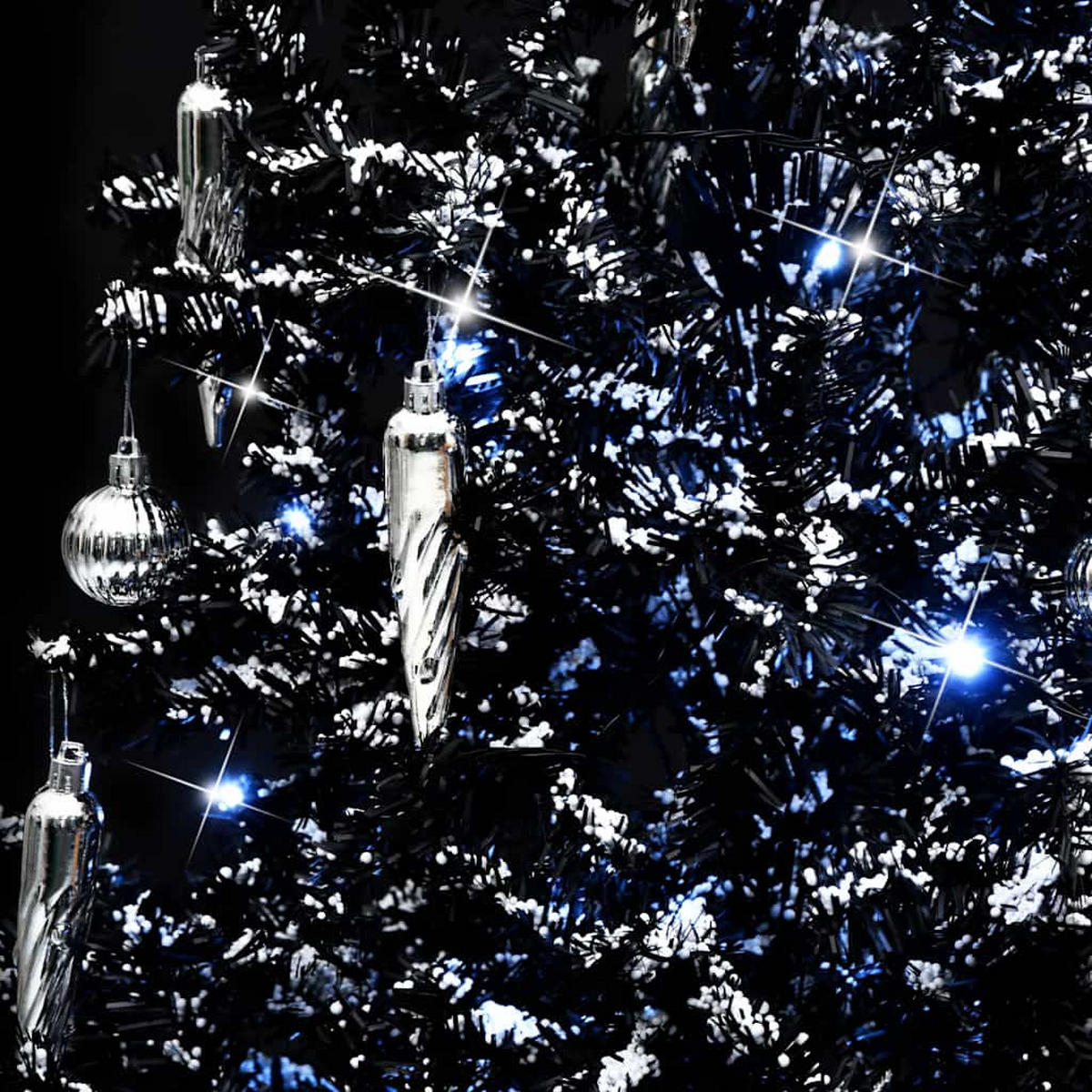 WEIHNACHTSBAUM Schneiender Mit Schirmfuss Schwarz 190 Cm Pvc - Schwarz, Kunststoff (190cm) - vidaXL