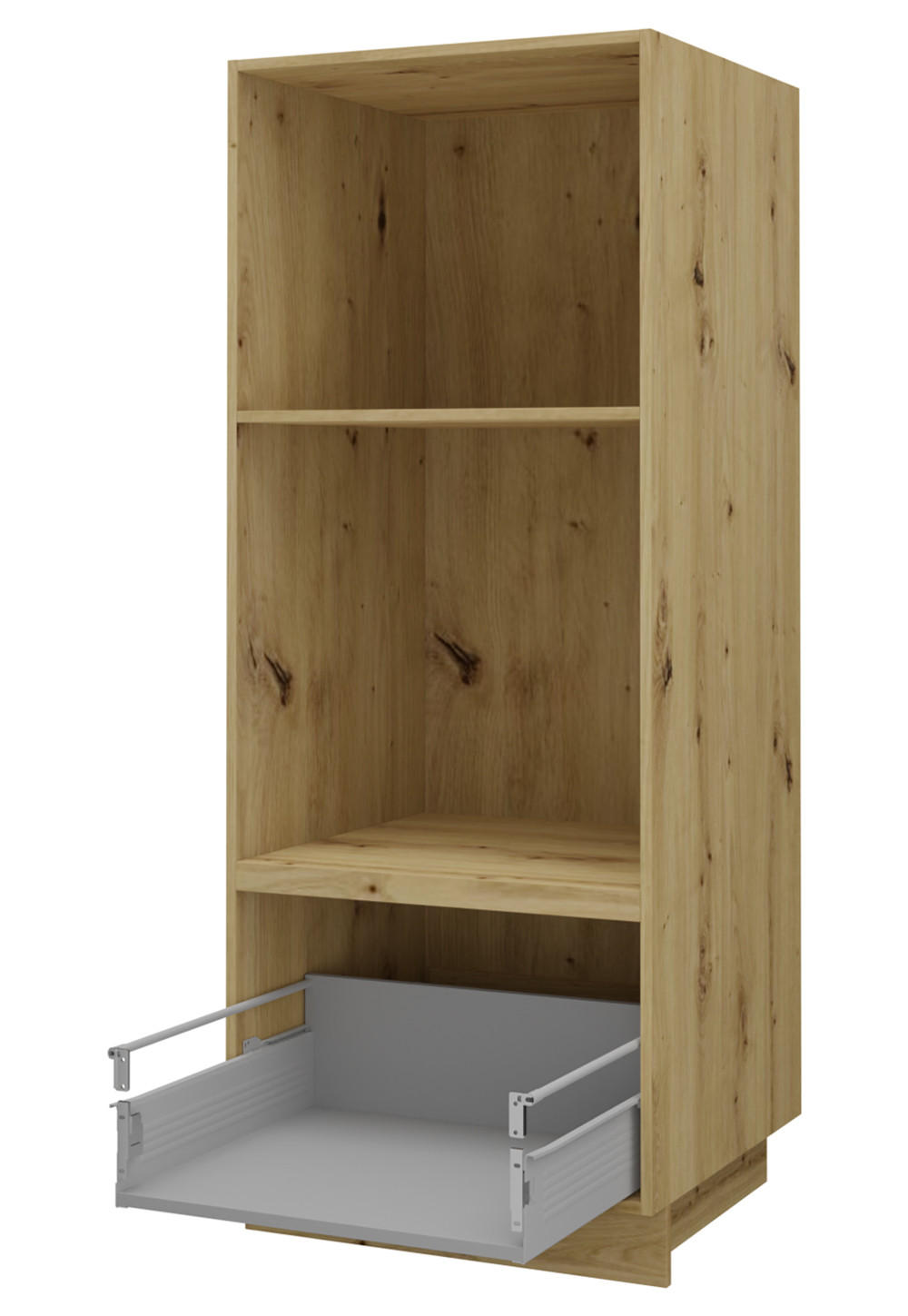 BACKOFENHOCHSCHRANK Kvantum D5AM/60/154 Vanille Matt / Eiche Artisan Matt 60 / 59 / 154cm - Creme/Eiche Artisan, Holz/Holzwerkstoff (60/154/59cm) - Feldmann-Wohnen