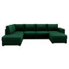 WOHNLANDSCHAFT Wilma Premium, Seite: Links - Smaragdgrün/Schwarz, Holz/Textil (305/85/188cm) - MIRJAN24