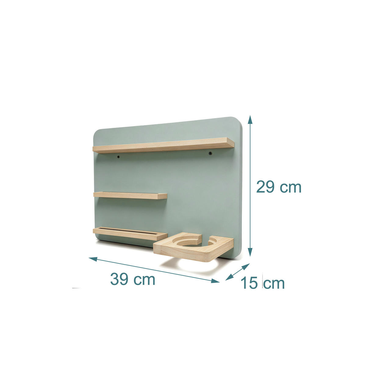 WANDBOARD Salbei für 27 Figuren - Grün, Holz/Holzwerkstoff (39/29/15cm) - Relaxdays